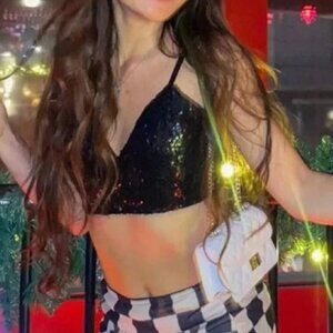 Black Sequin Bralette